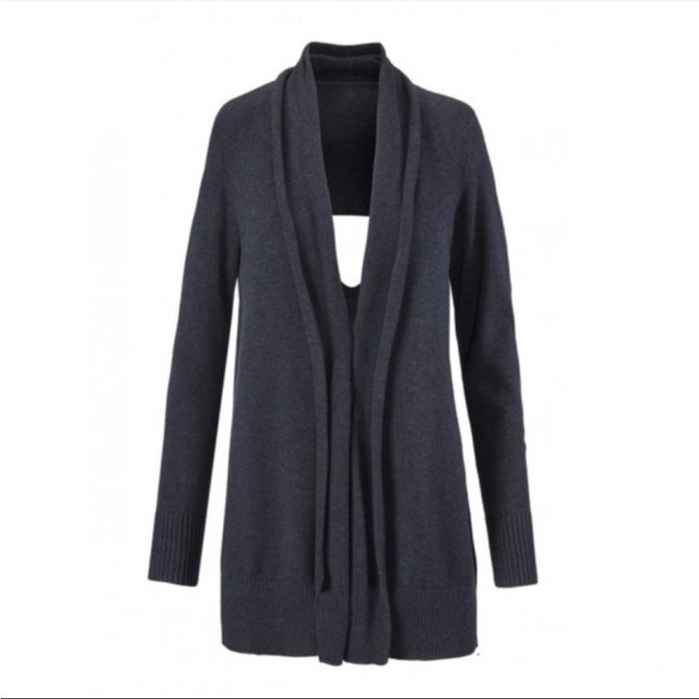 CAbi #3360 Victoria Sweater w/ Cut Out Back Heather Navy Size XS